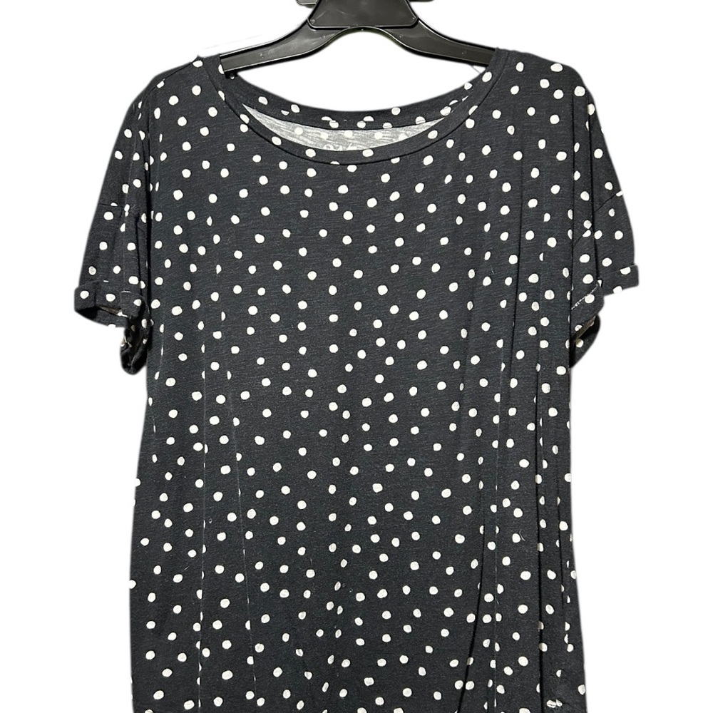 Stylish Black and White Polka Dot Women's Tee